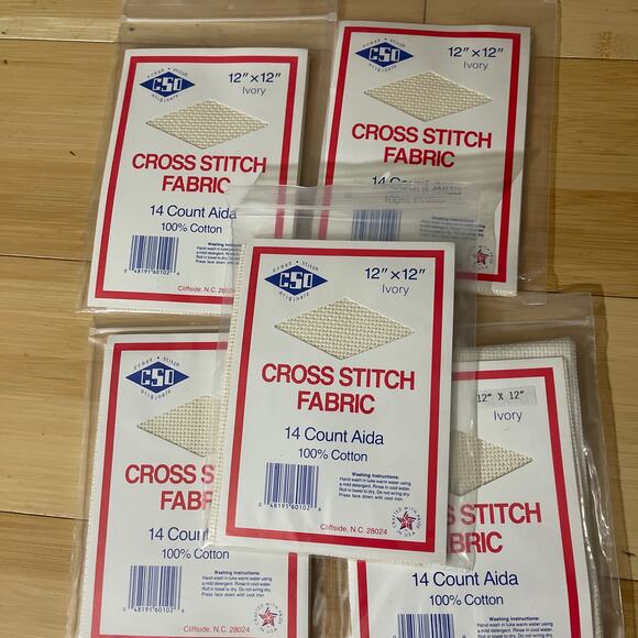 CSO Originals 14ct AIDA Counted Cross Stitch Fabric ~ IVORY ~ 12"x12" - Picture 1 of 2